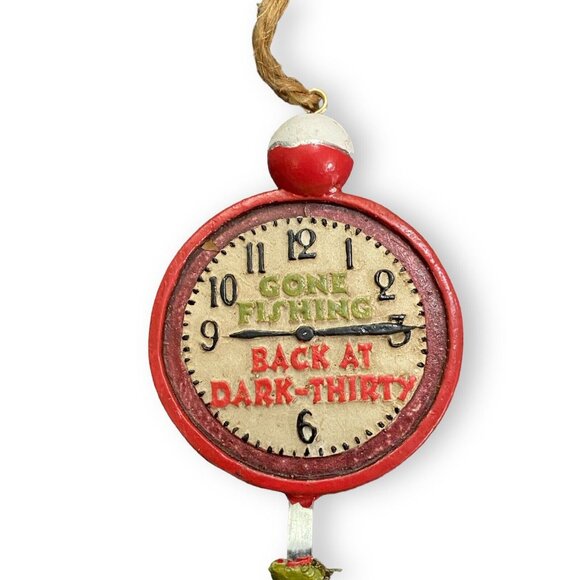 Gone Fishing "Back At Dark-Thirty" Clock Christmas Ornament With Fish Design - Picture 3 of 3